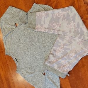 Splendid Gray/Lavender Camo Floral Pajama Set Sz Lrg